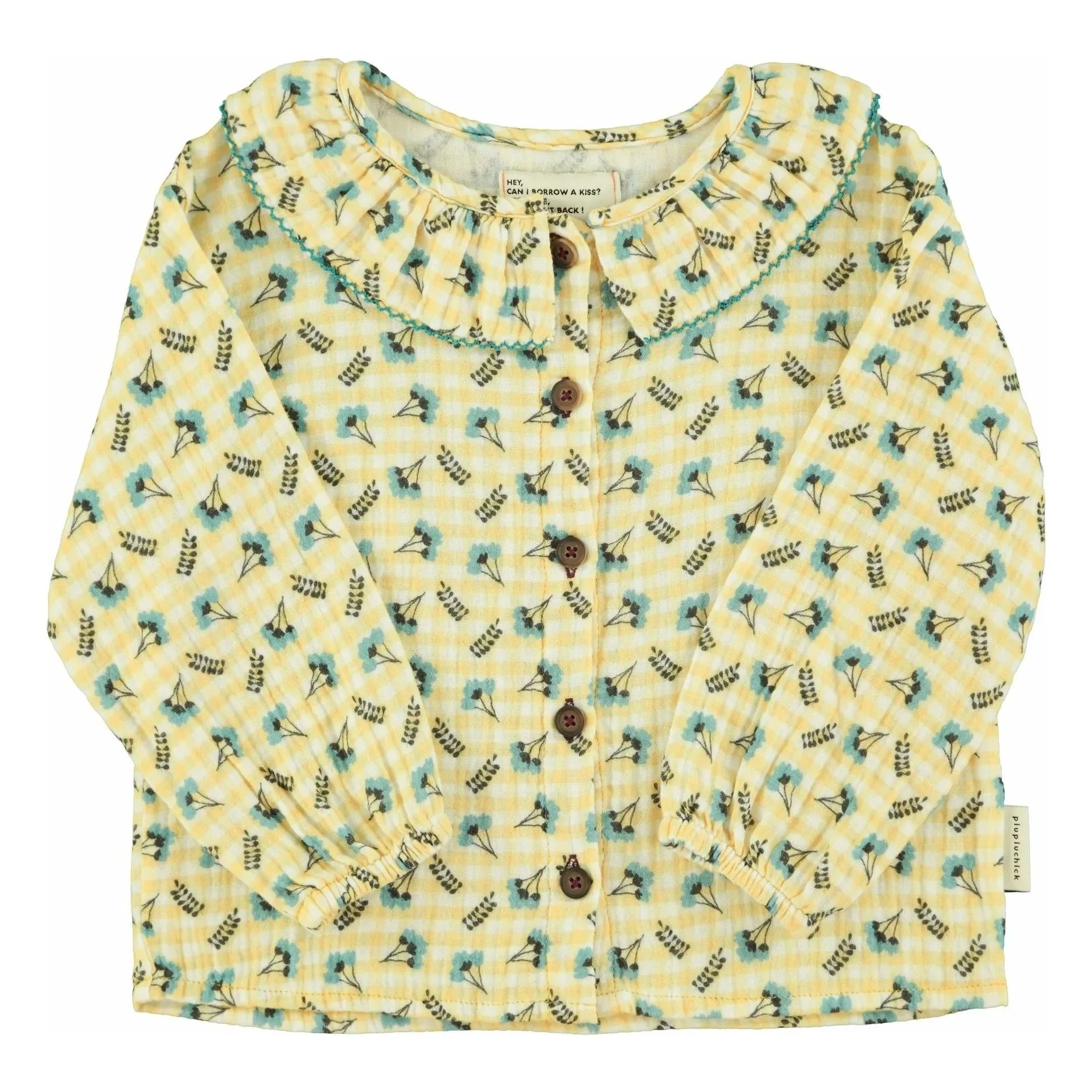 Piupiuchick - Floral Claudine Collar Blouse | Yellow