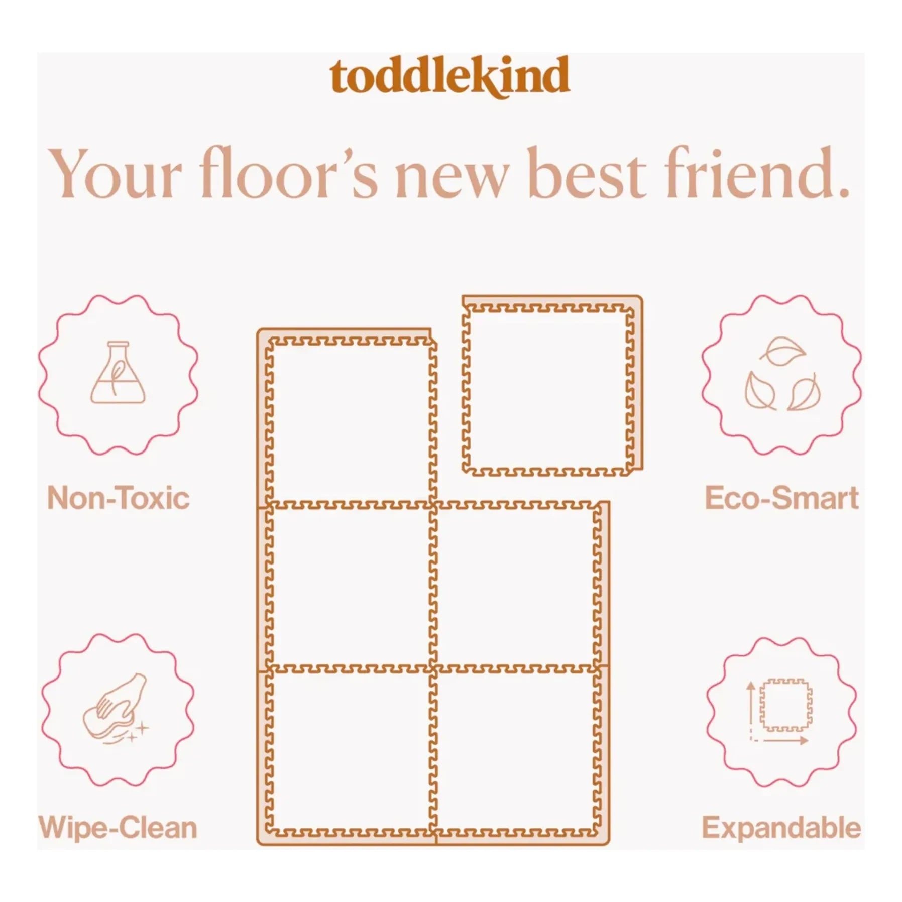 Toddlekind - Klasik modüler oyun matı | Blush