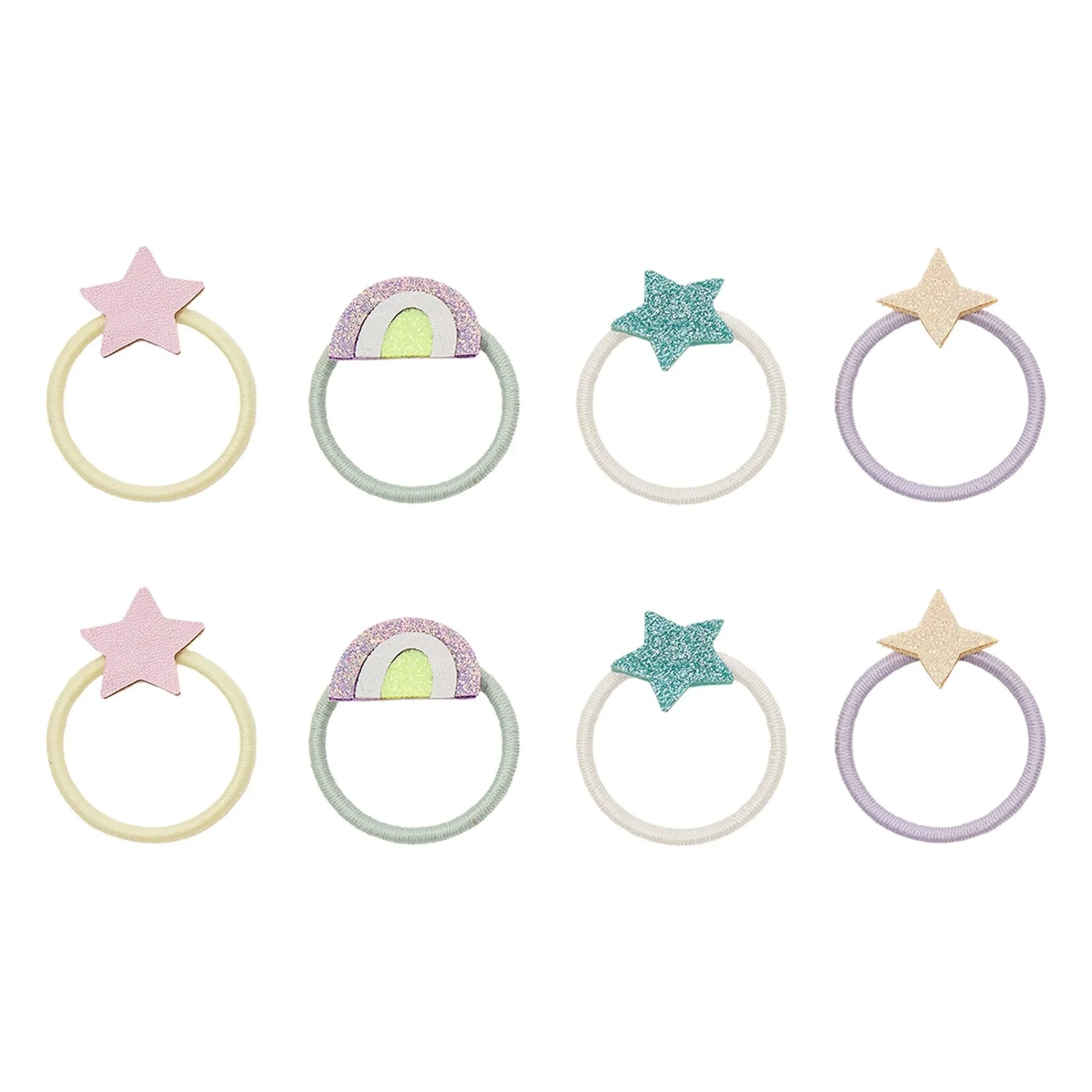 Mimi & Lula - Set of 8 Arc en Ciel and Etoile hair clips | Lilac