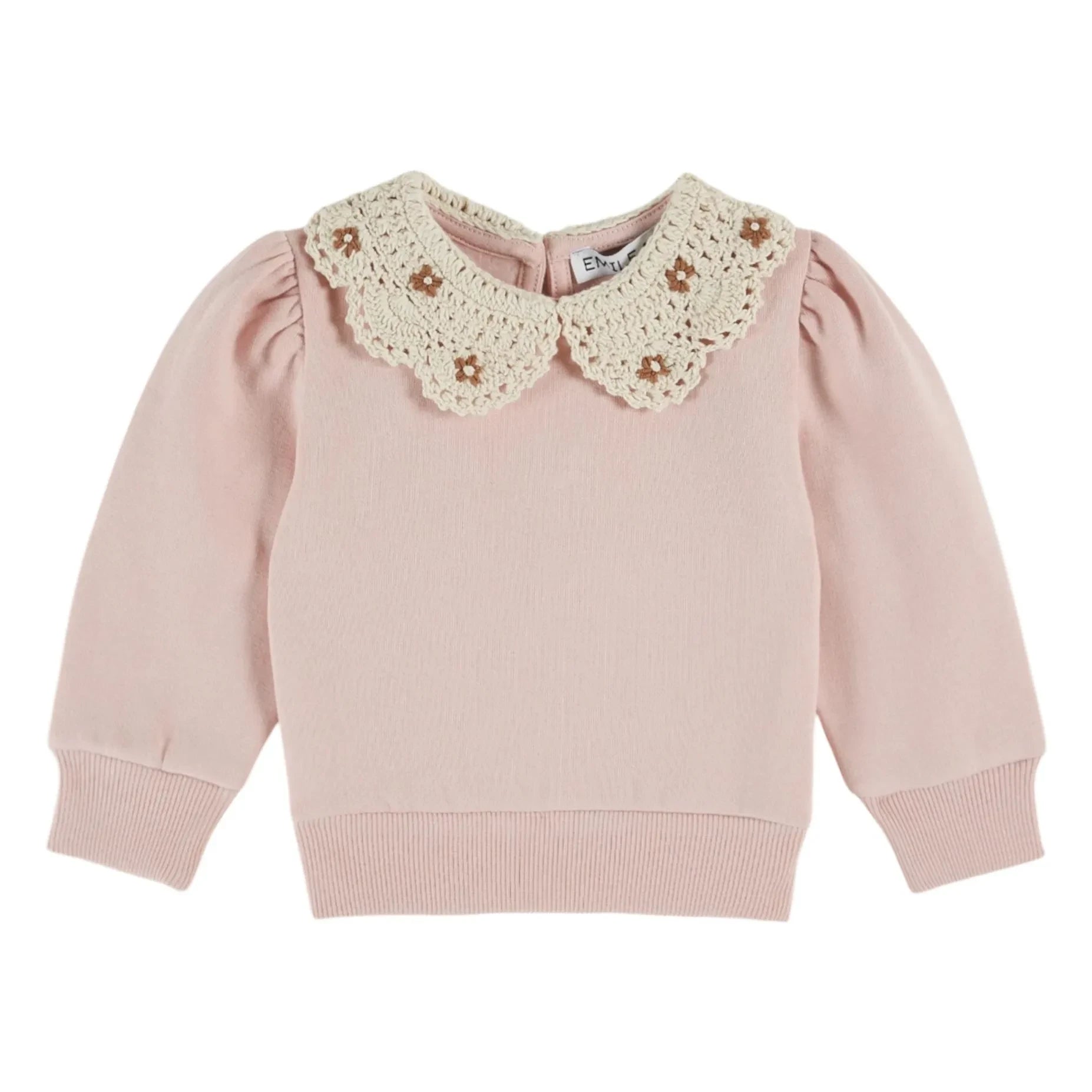 Emile et Ida - Claudine Collar Sweatshirt Organic Cotton | Pink