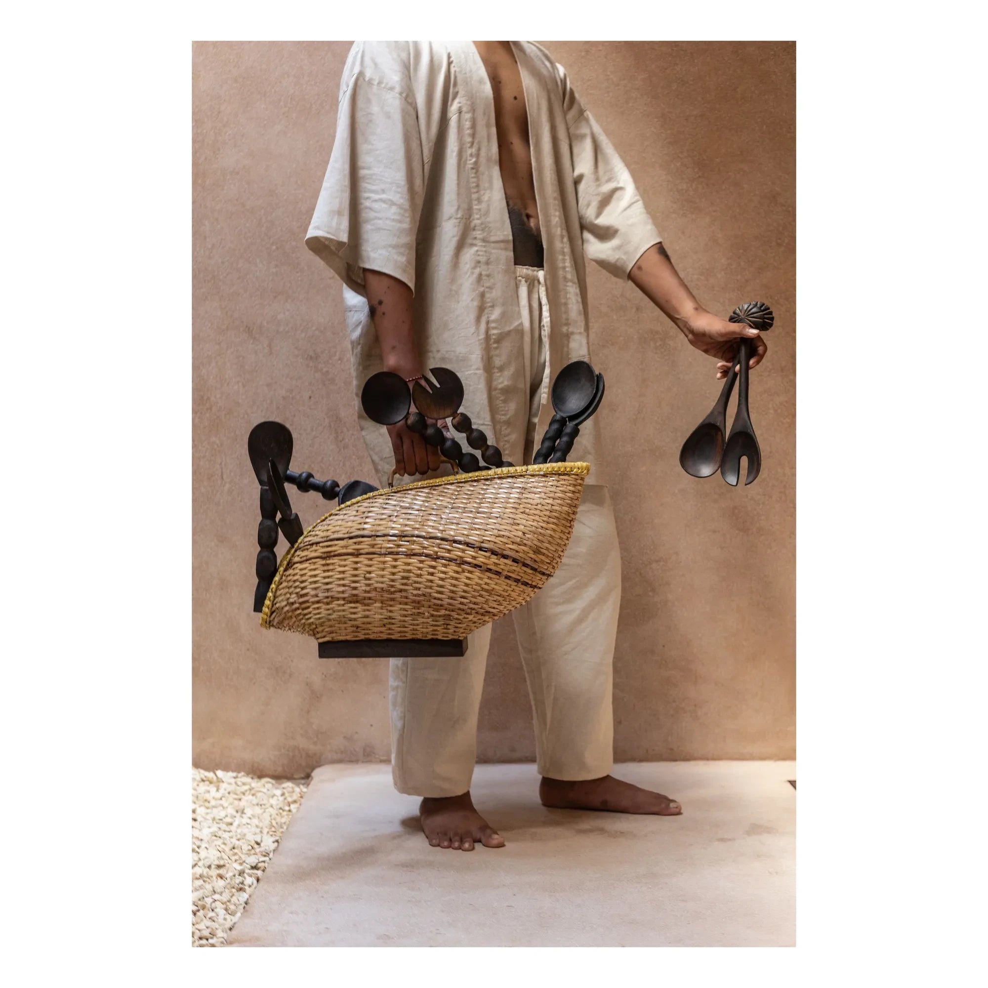 Woodmata - Teak Wood Salad Serving Set | Teak