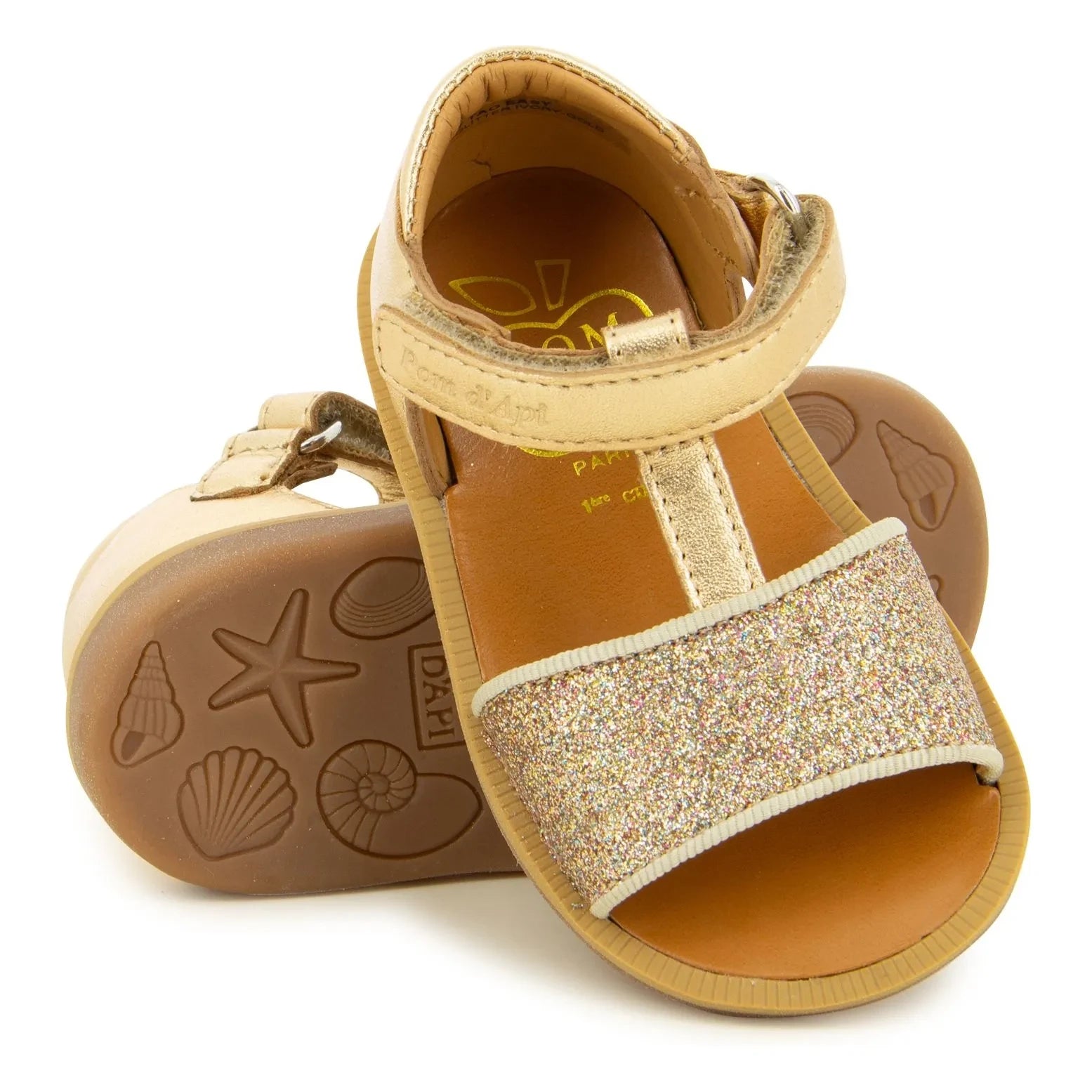 Pom d'Api - Poppy Easy Glitter Sandals | Gold