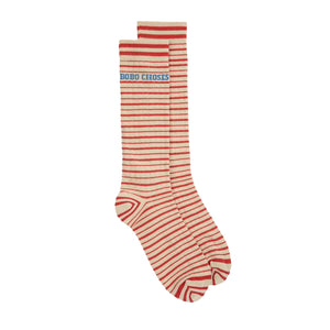Bobo Choses - Organic cotton striped socks | Ecru