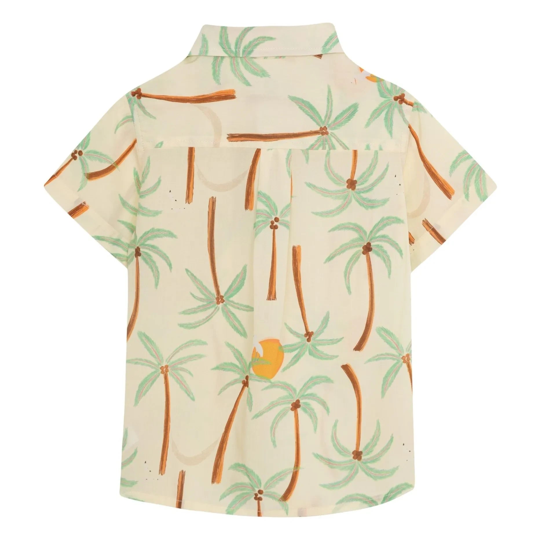 Pepita & Me - Guayabera Palm Short Sleeve Shirt | Ivory