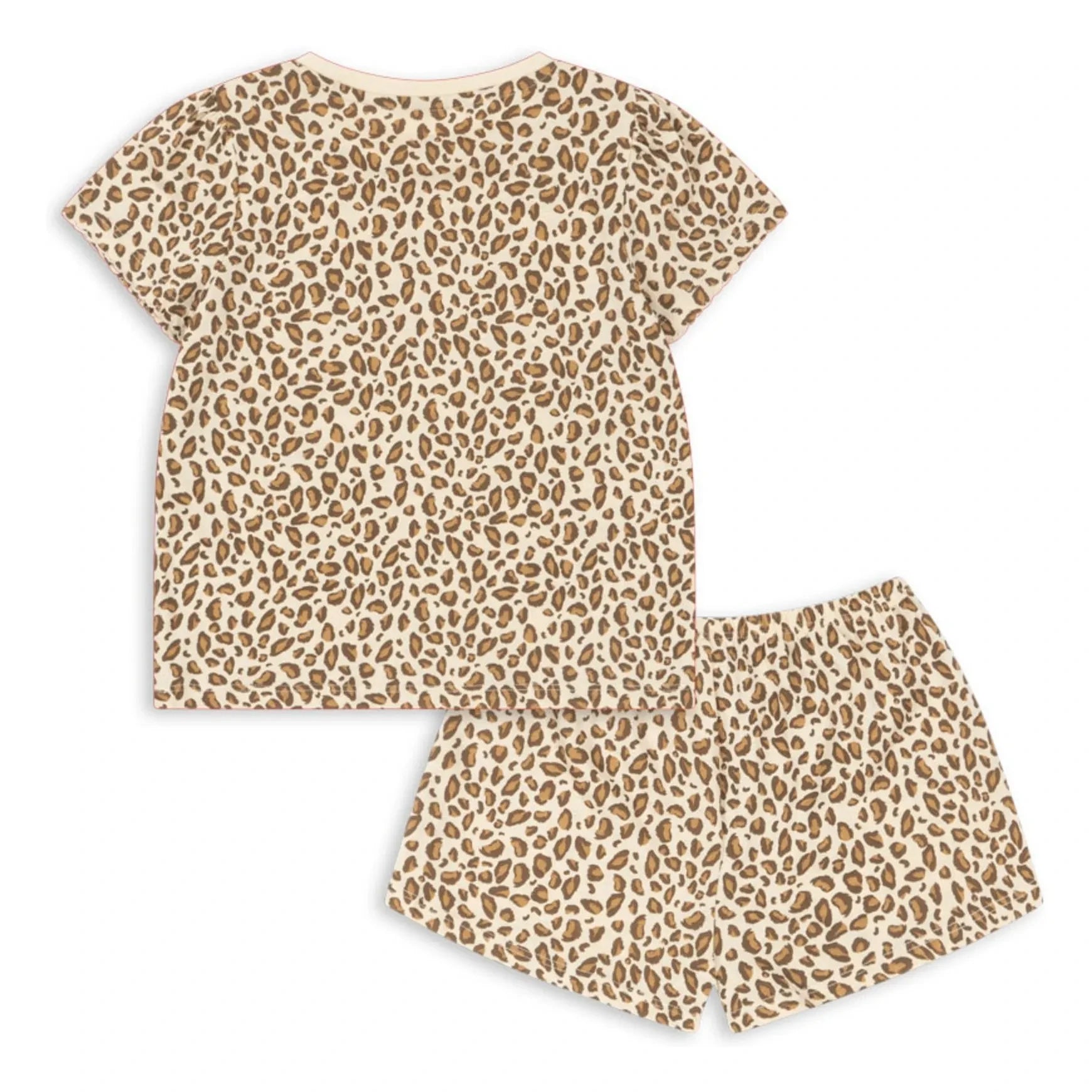 Konges Sløjd - Famo Leopard Organic Cotton T-Shirt and Shorts Set | Beige
