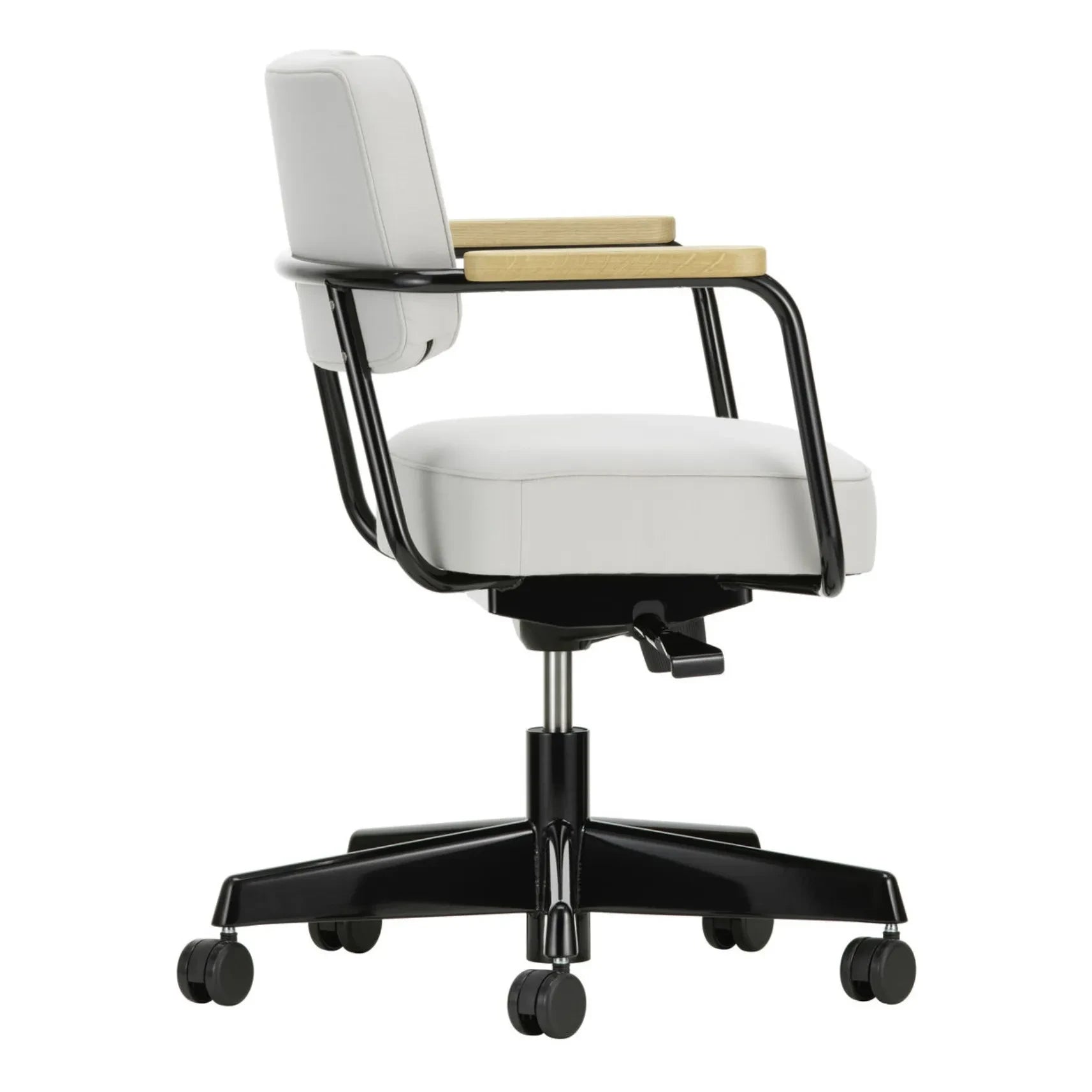 Vitra - Executive Swivel Office Chair, Black Base - Jean Prouvé | Ivory Gray