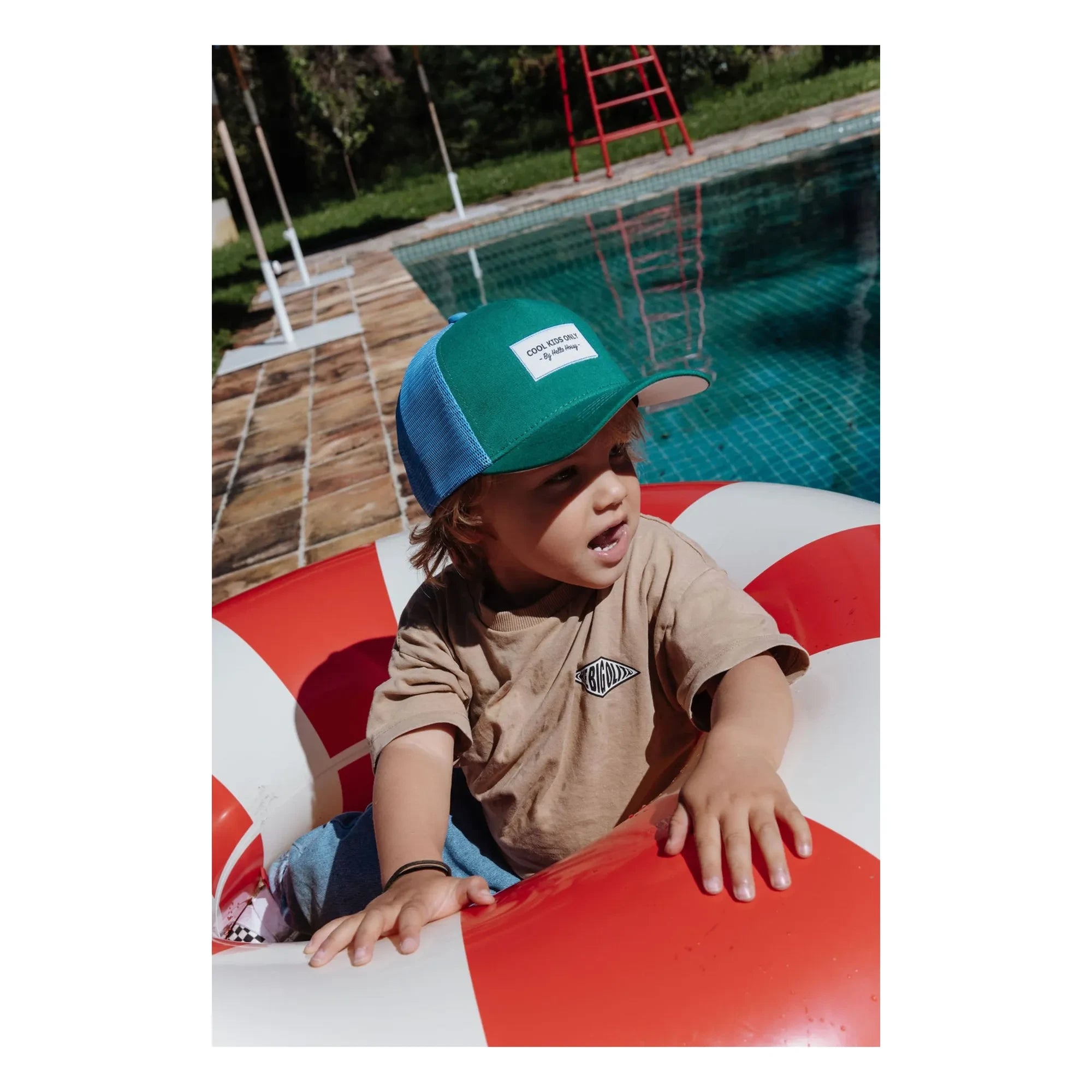 Hello Hossy - Curved Visor Cap Trucker Mini Flat Organic Cotton | Green
