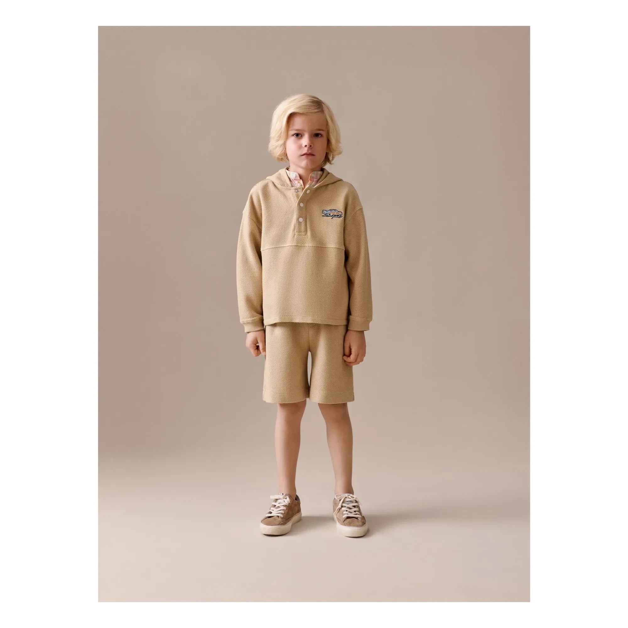 Bonpoint - Edan Organic Cotton Hoodie Sweatshirt | Beige