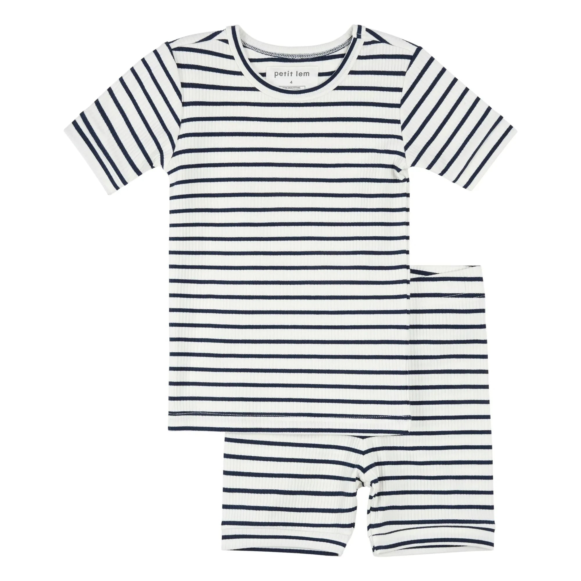 Petit Lem - Organic Cotton & Modal Short Pajamas | Navy Blue