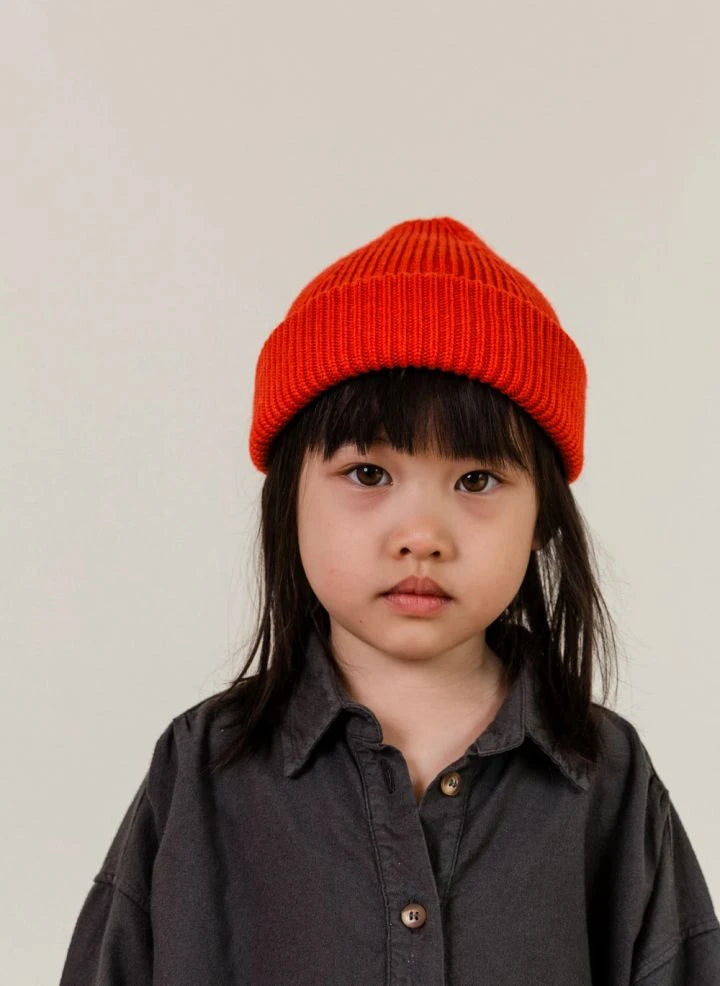Hvid - Fonzie Merino Wool Beanie | Red