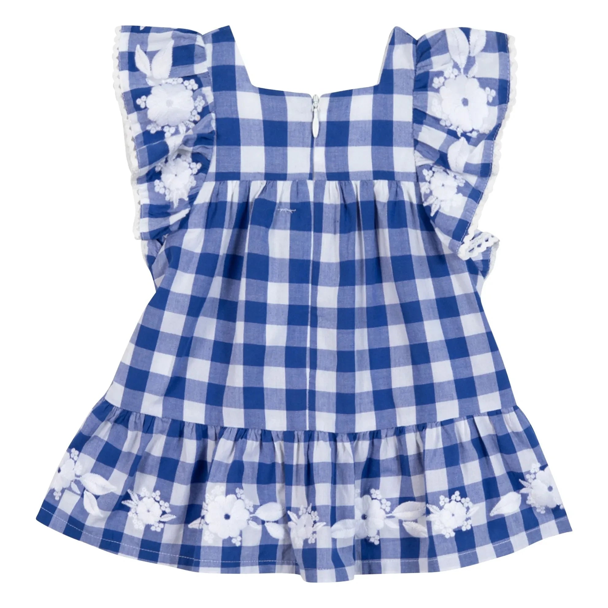 Tartine et Chocolat - Muslin Ruffled Dress | Royal Blue