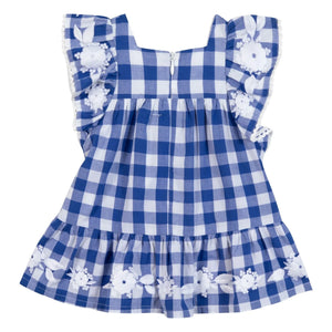 Tartine et Chocolat - Muslin Ruffled Dress | Royal Blue