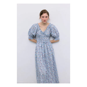 the new society - Cloe Cotton Dress | Blue