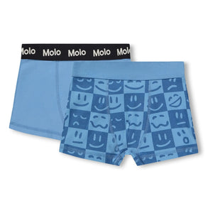 Molo - 2-Pack Justin Damier Organic Cotton Boxer Briefs | Blue