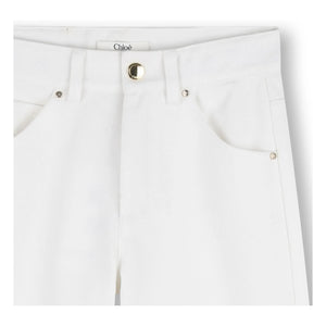 Chloé - Organic cotton embroidered trousers | White