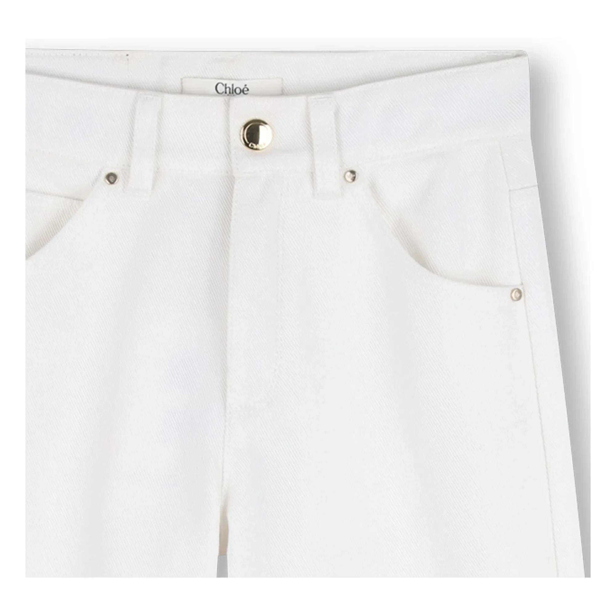 Chloé - Organic cotton embroidered trousers | White