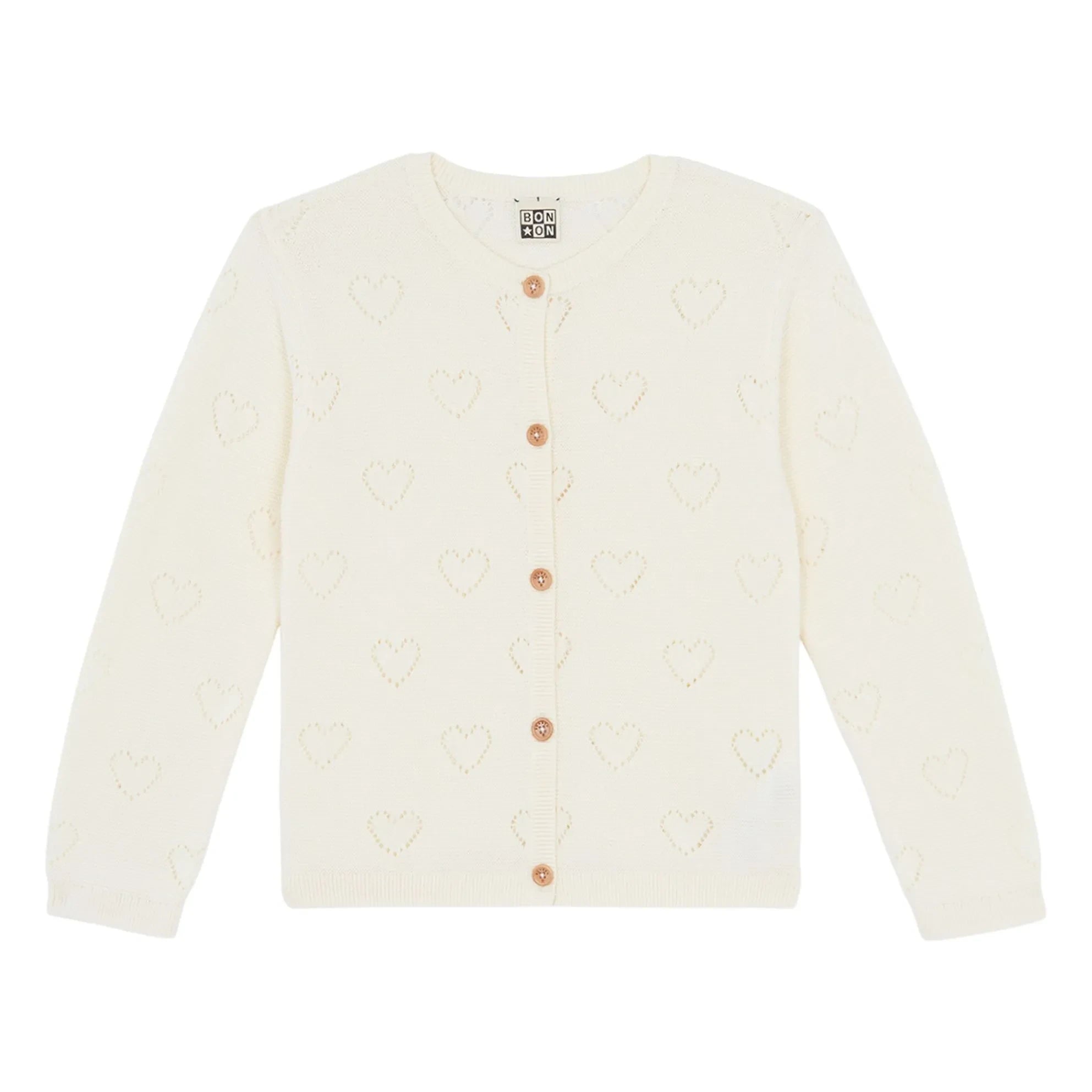Bonton - Lilou Hearts hırka | Ekru