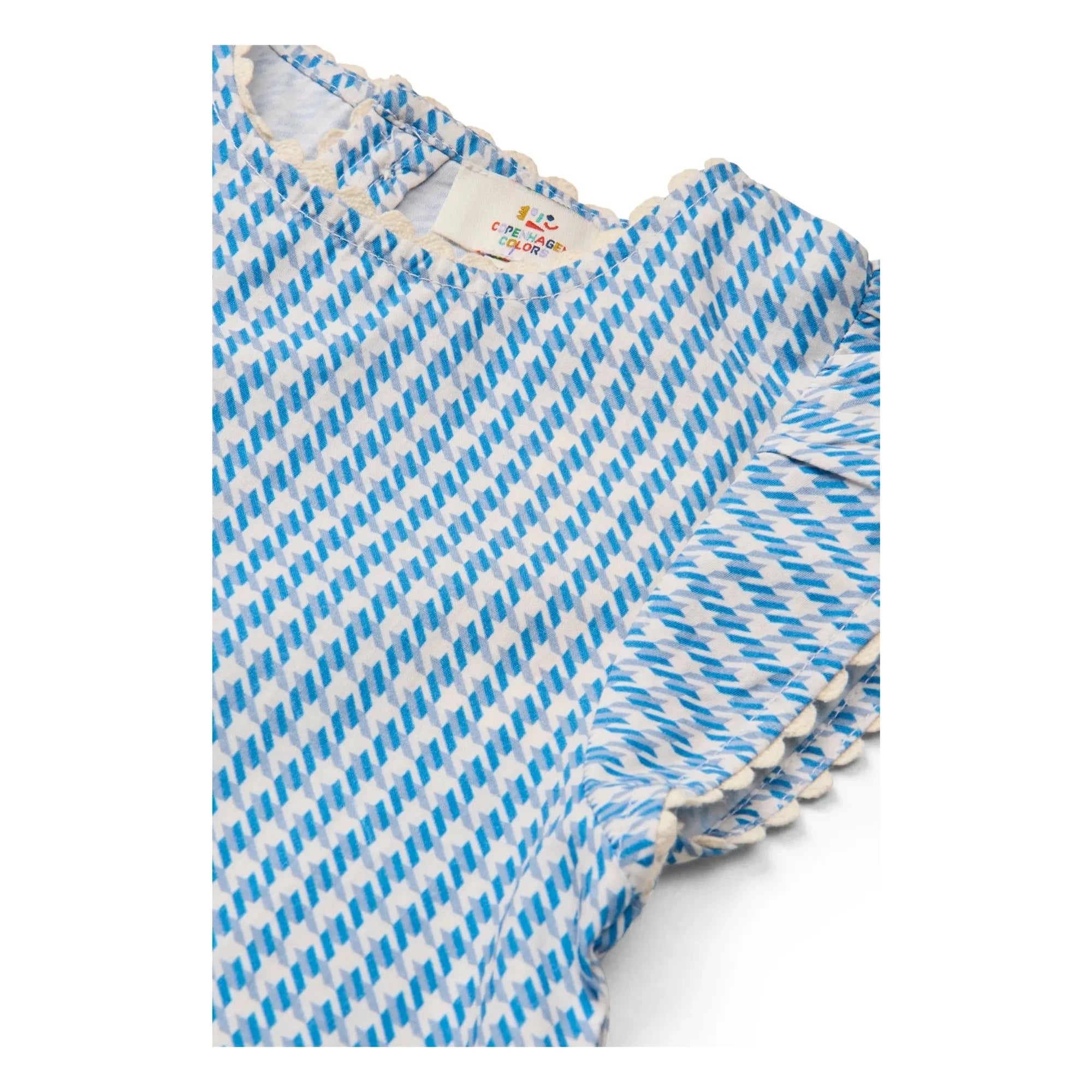 Copenhagen Colors - Houndstooth Organic Cotton Top and Shorts Set | Blue