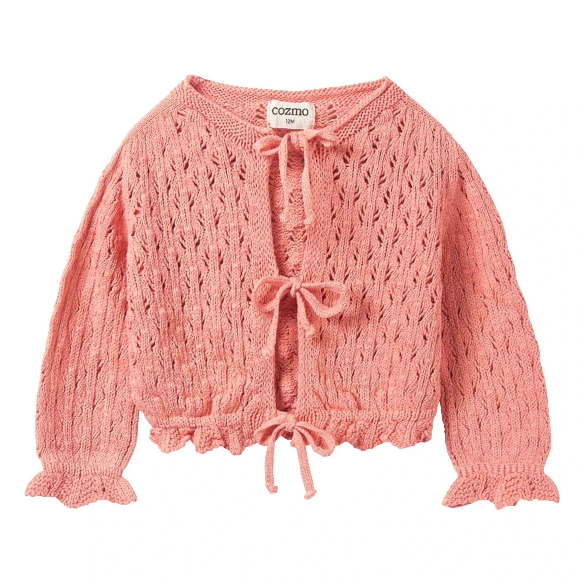 Cozmo - Ivy Pointelle Recycled Fibre Cardigan | Pink