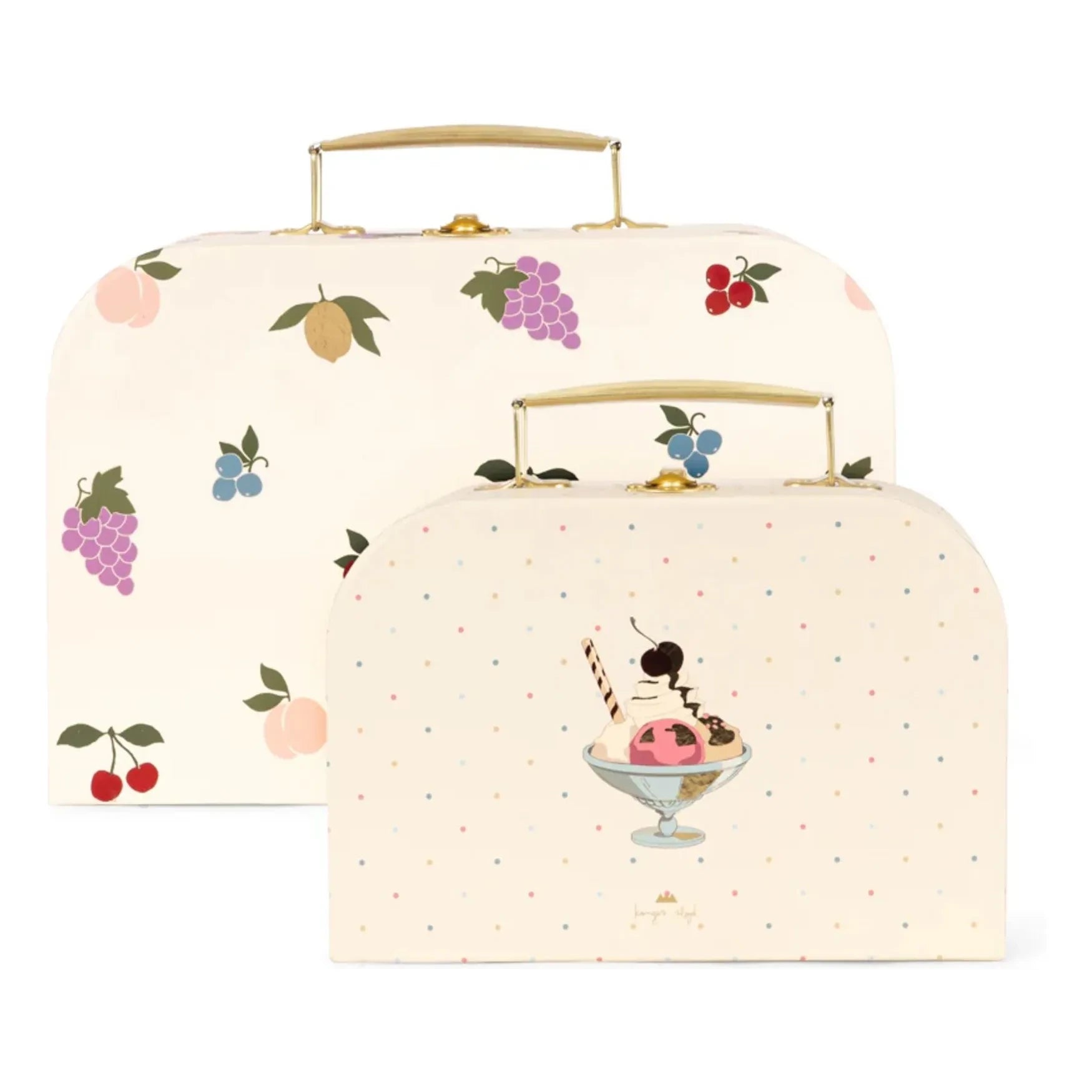 Konges Sløjd - Small storage boxes with fruit | Beige