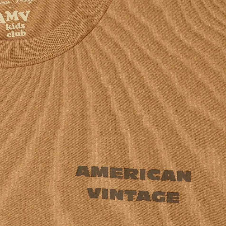 American Vintage - Fizvalley Logo Long Sleeve T-Shirt | Camel