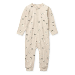 Liewood - Pijama Birk Pandalar Organik Pamuk | Bej