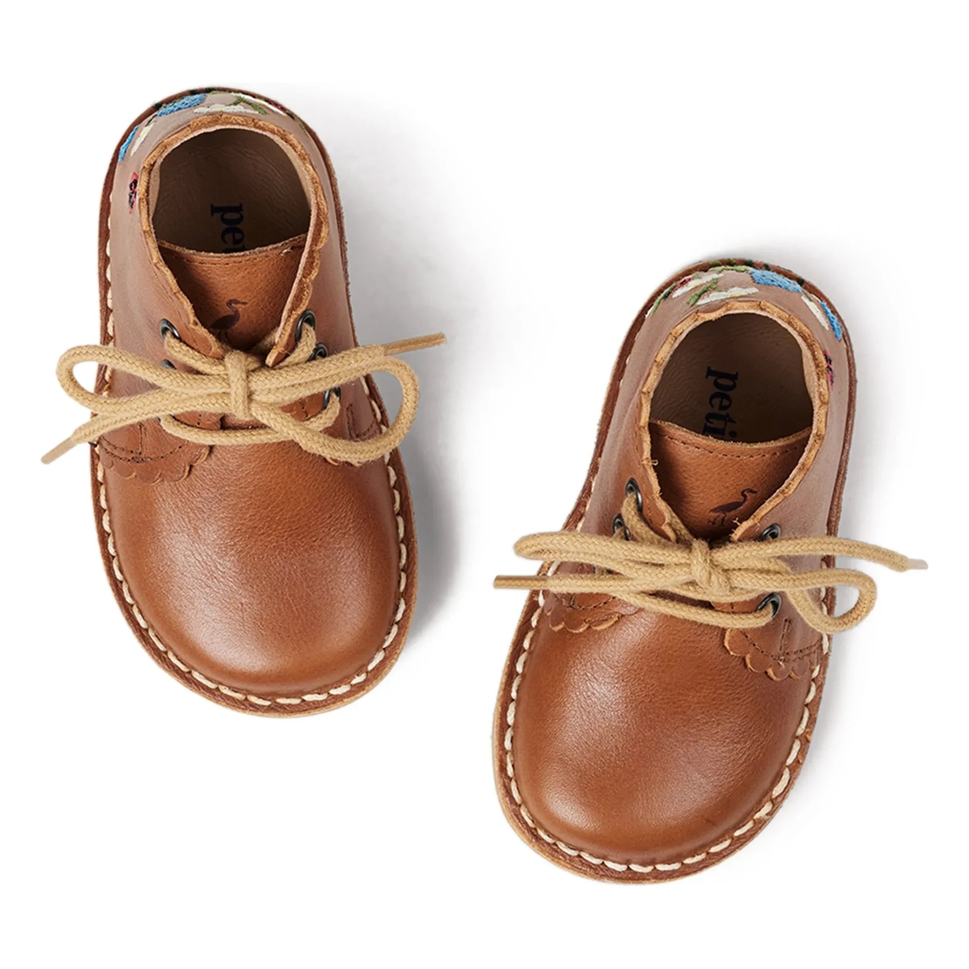 Petit Nord - Ladybug Fisto Embroidered Booties - Uniqua Collection | Camel