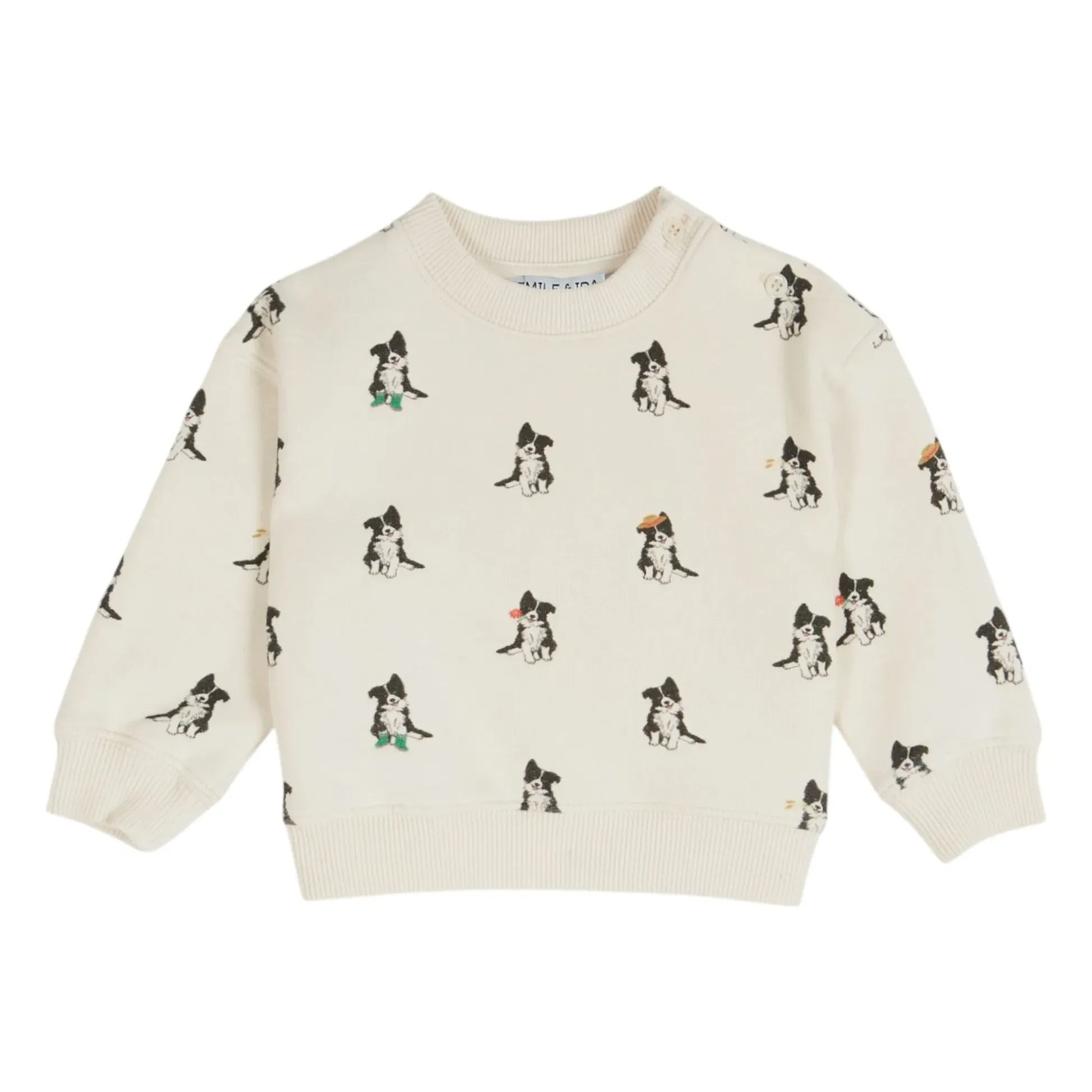 Emile et Ida - Border Collie Organic Cotton Sweatshirt | Cream
