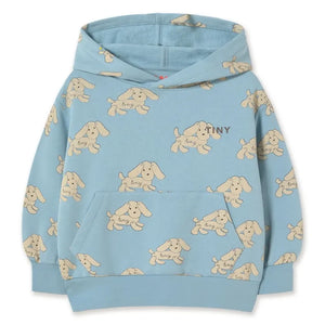 Tinycottons - Organic Cotton Dog Print Hooded Sweatshirt | Light Blue