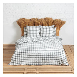 Le Monde Sauvage - Highland Washed Linen Duvet Cover | White