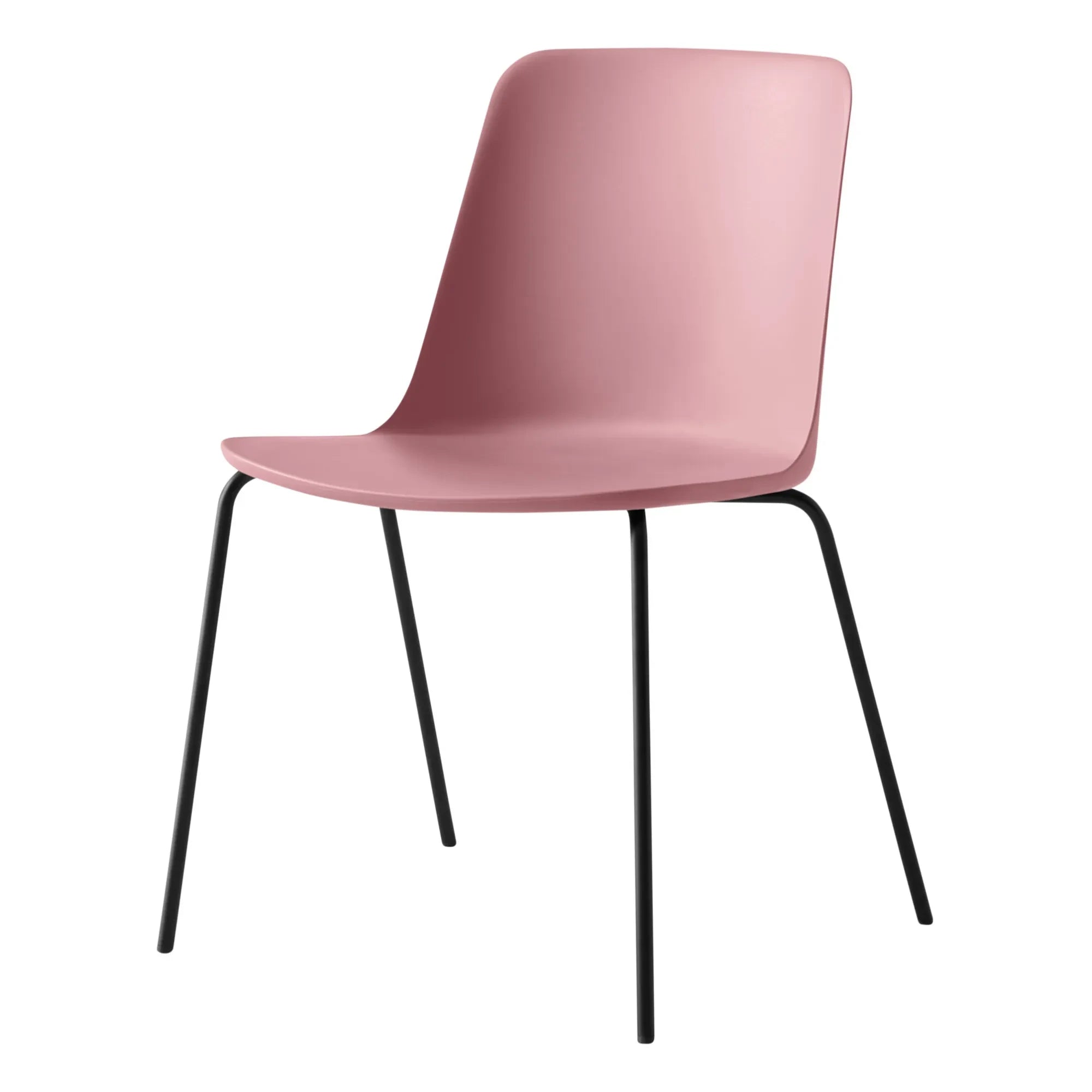 & Tradition - Rely HW65 sandalye, siyah çerçeve | Pembe