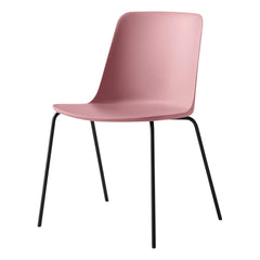 & Tradition - Rely HW65 sandalye, siyah çerçeve | Pembe