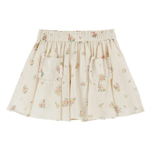 Emile et Ida - Organic Cotton Floral Skirt | Cream