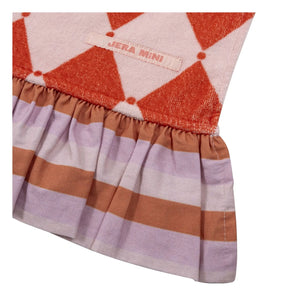 Jera Mini - Peshtemal Towel with Ruffles Losange Terry Fabric | Pink