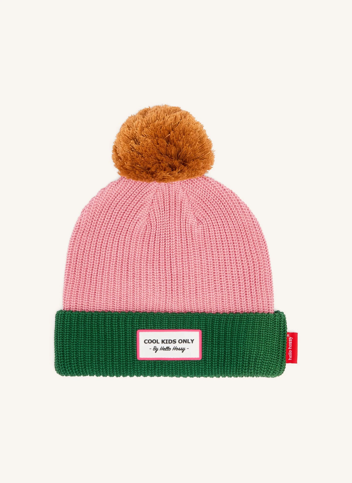Hello Hossy - Color Block Pom Pom Organic Cotton Hat | Pink