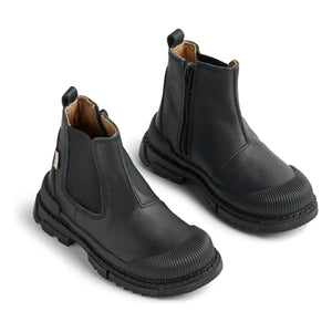 Wheat - Saida Tex Leather Boots | Black