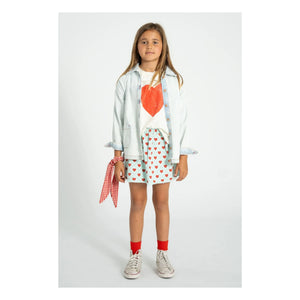 Piupiuchick - Light Blue Twill Heart Skirt