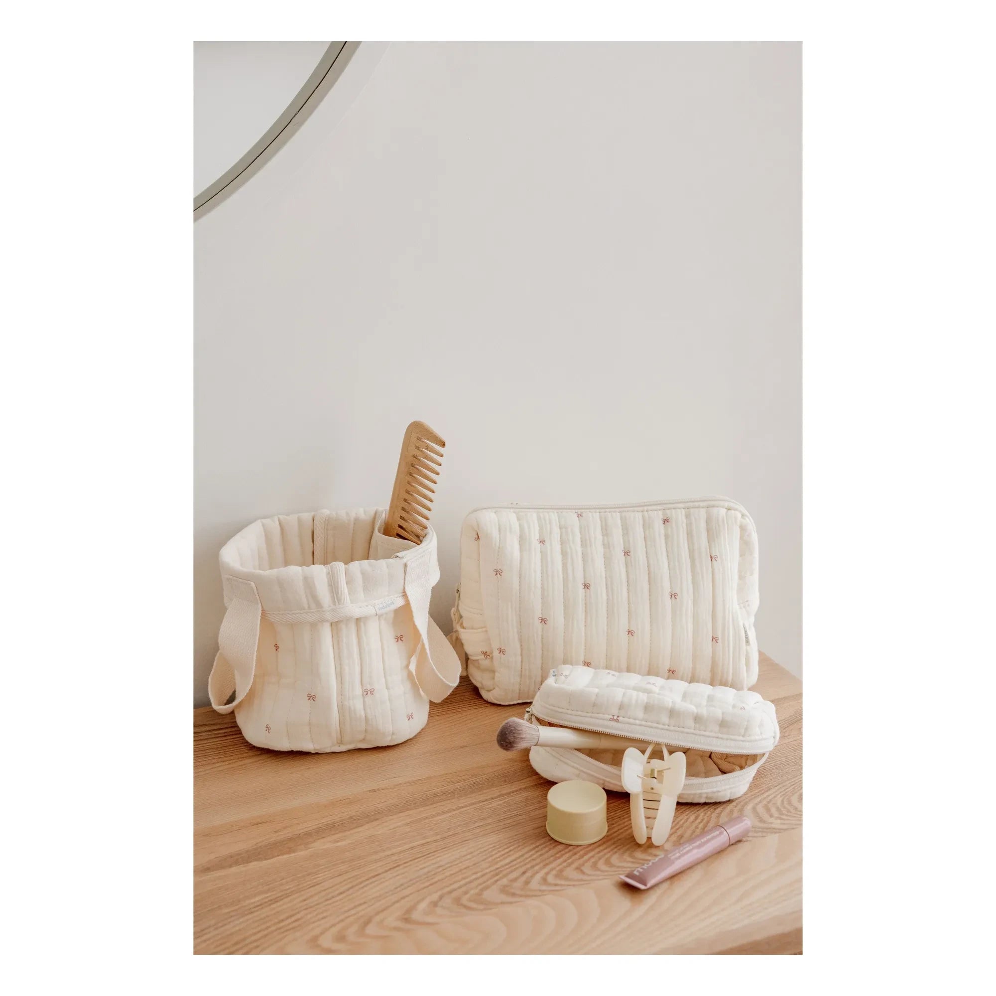 Soft Spot - Organic Cotton Ribbon Storage Basket | Ivory