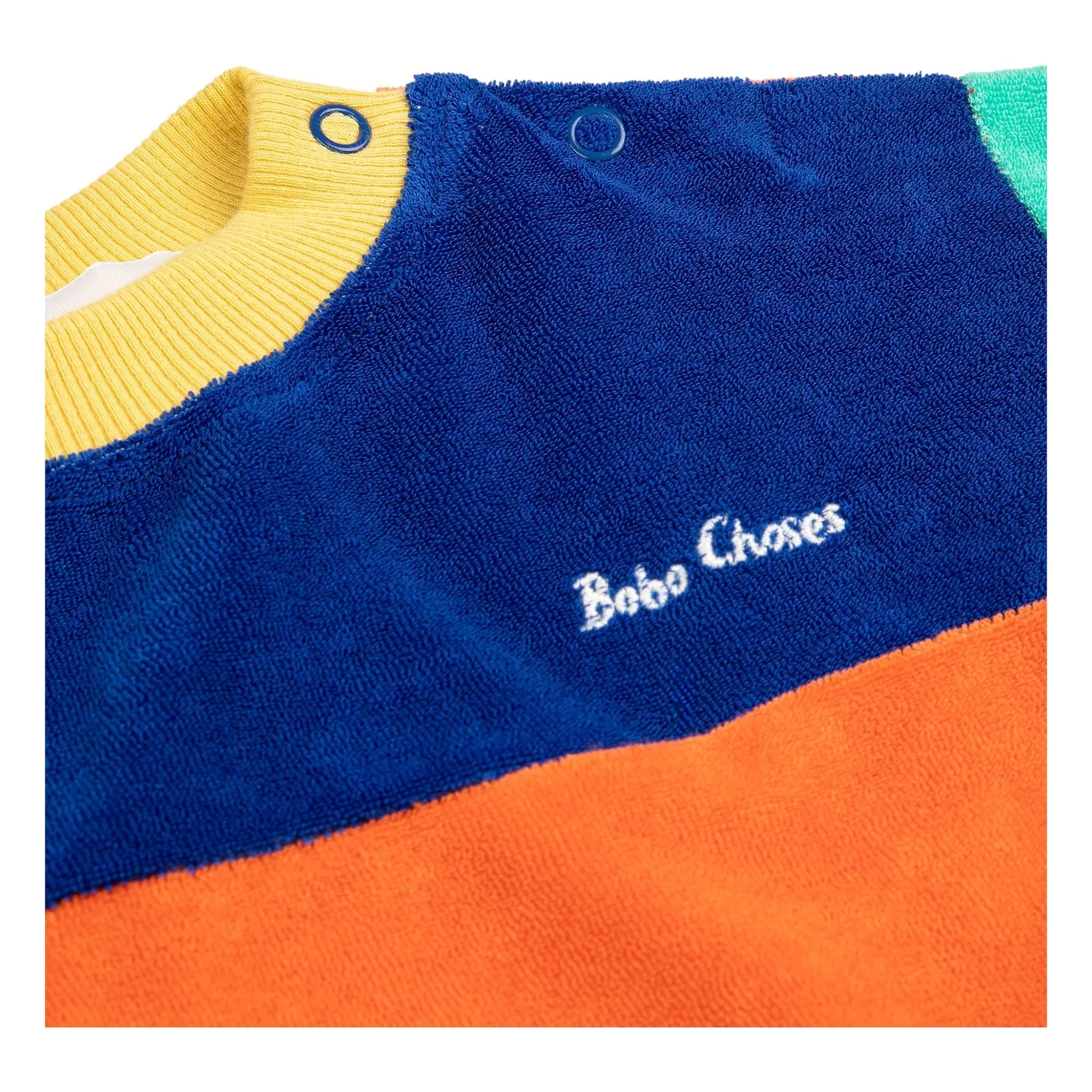 Bobo Choses - Renk Bloklu Organik Pamuklu Bebek Sweatshirt | Turuncu