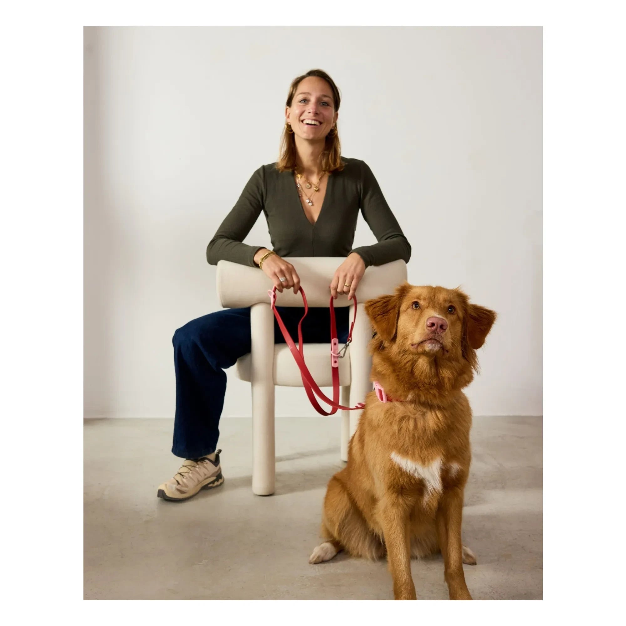 Approved by Fritz - Ayarlanabilir köpek tasması | Kiraz kırmızısı
