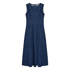 The New Society - Denim Cotton Dress | Blue Denim