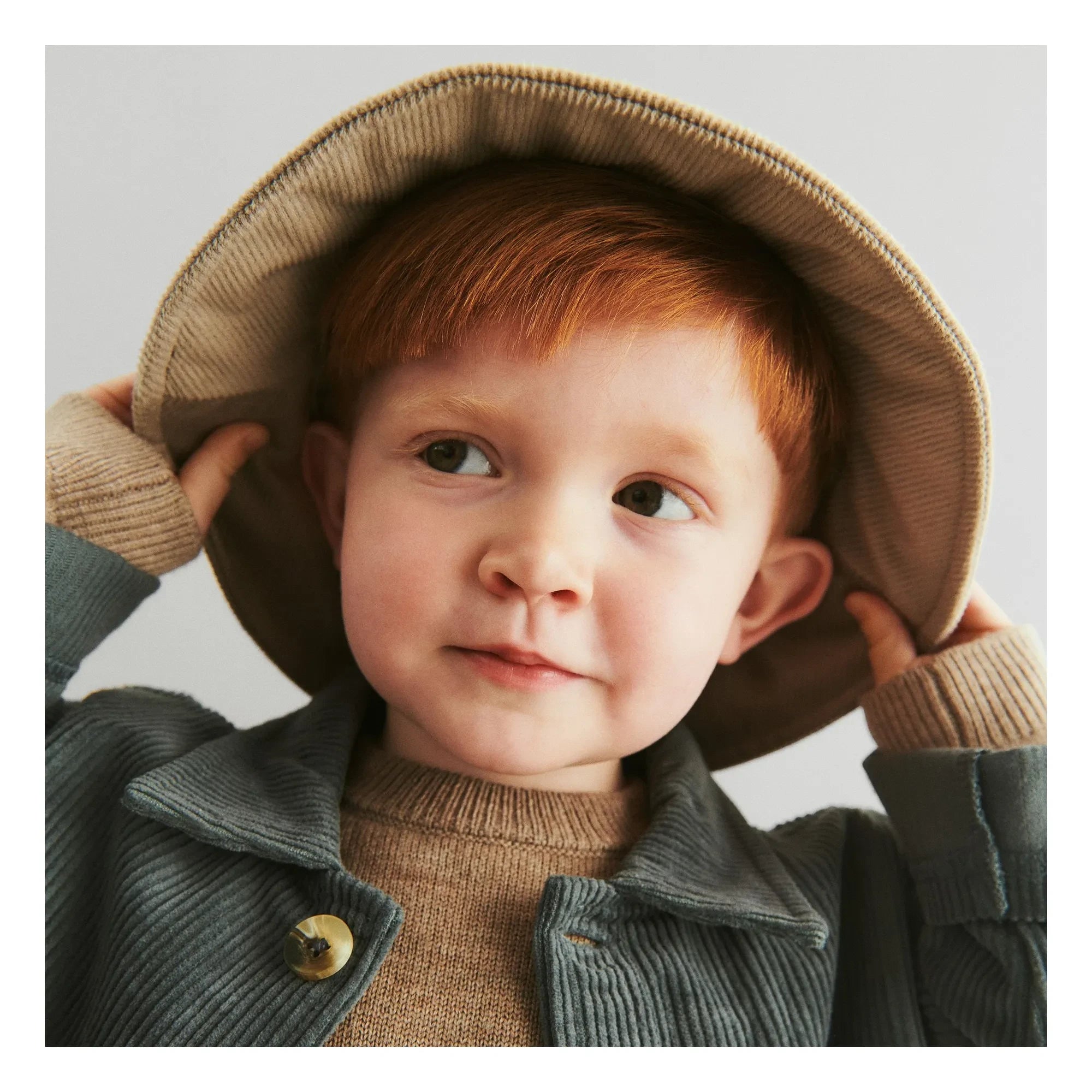 Wheat - Ada Organic Cotton Velvet Shirt Jacket | Gray Blue