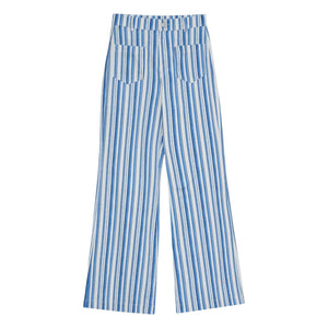 the new society - Olmo Cotton Striped Pants | Blue