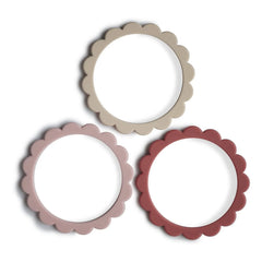 Mushie - Silicone Teething Bracelets - Set of 3 | Pink