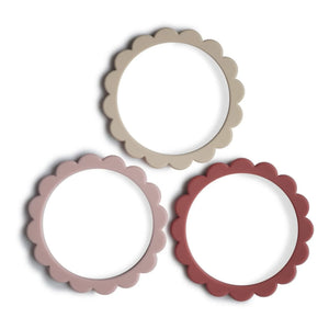 Mushie - Silicone Teething Bracelets - Set of 3 | Pink