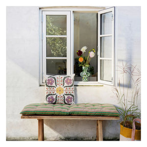 Madam Stoltz - Suzani Embroidered Cushion Cover | Pink