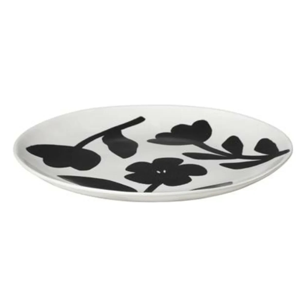 Broste Copenhagen - Flora Stone Ceramic Plate | Black