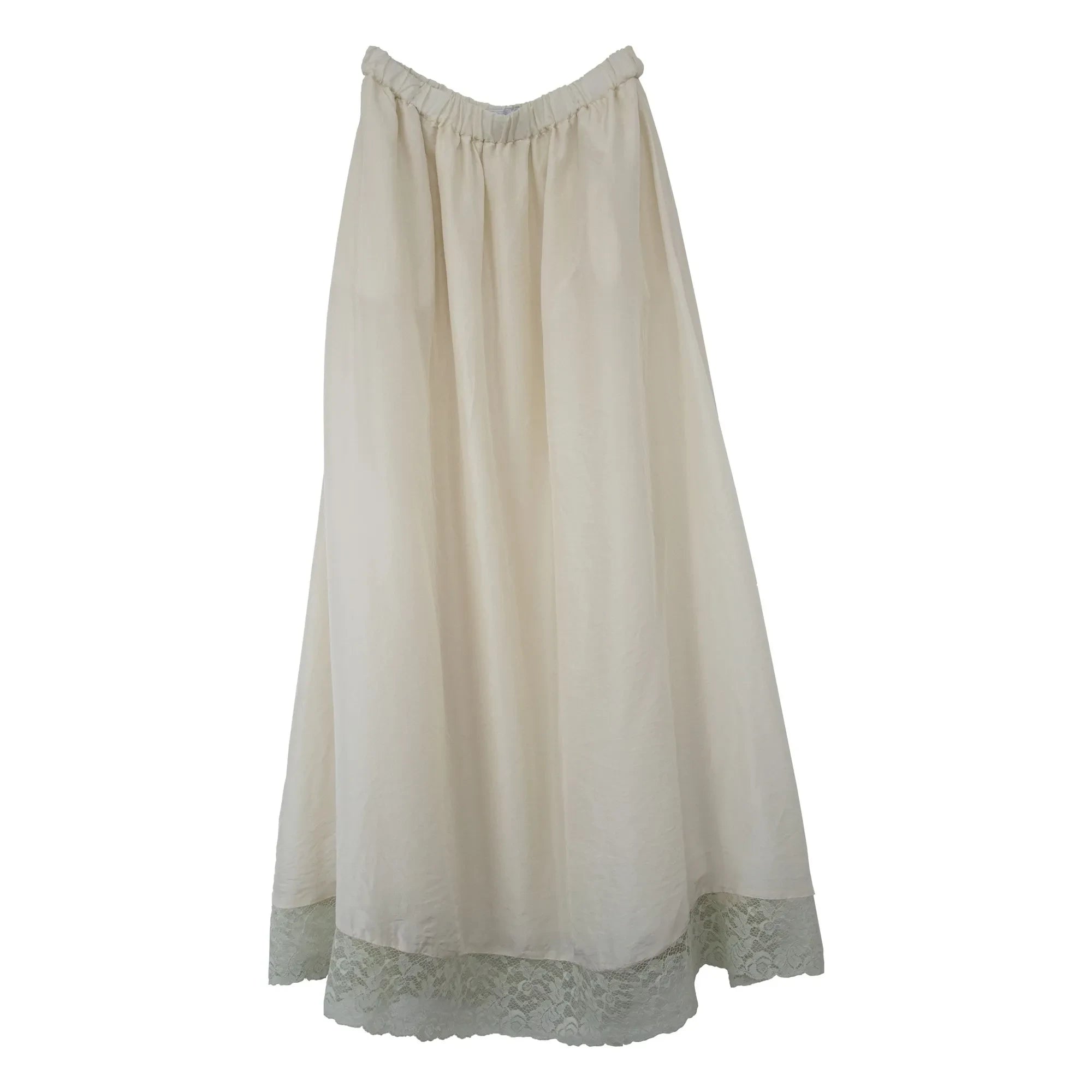 THEAVANT - La Fille Silk and Lace Skirt | White