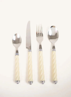 Olsson & Jensen - Svala Stainless Steel Cutlery Set - 24 Pieces | Cream