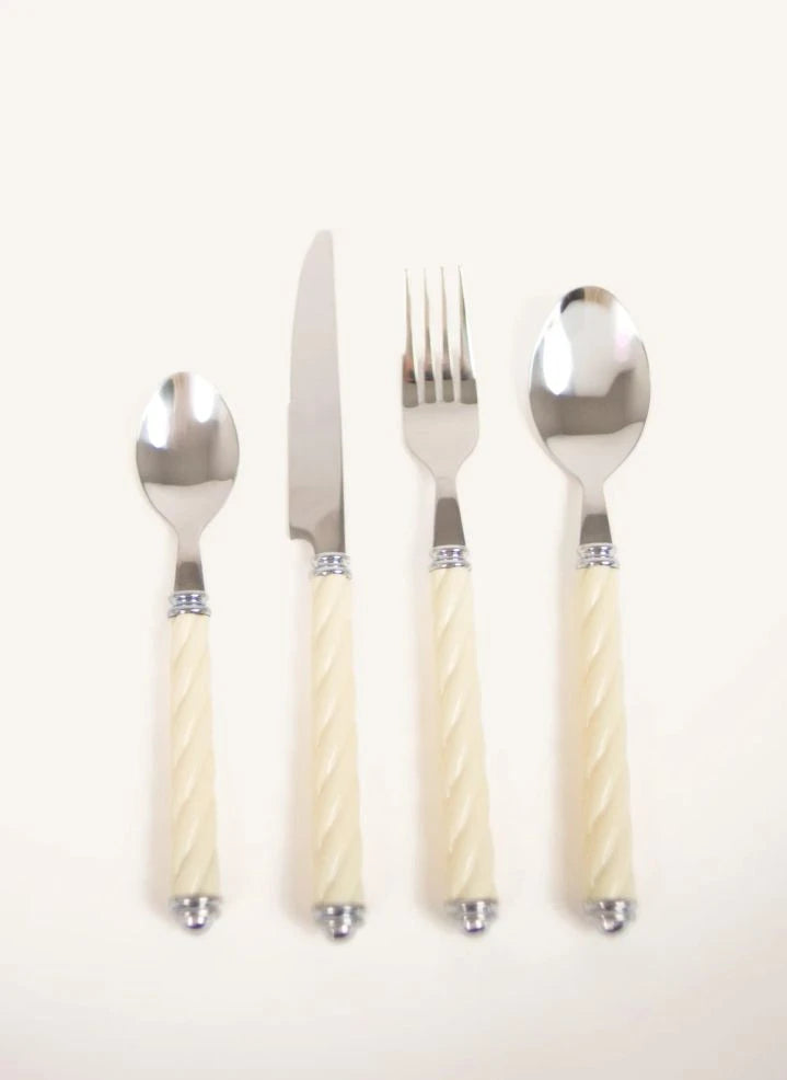 Olsson & Jensen - Svala Stainless Steel Cutlery Set - 24 Pieces | Cream